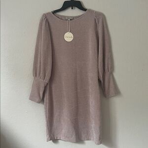 NWT Chenault Women's Dusty Pink Knit Dress in Size M